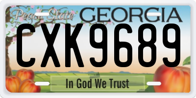 GA license plate CXK9689