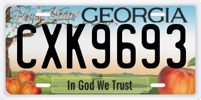 GA license plate CXK9693