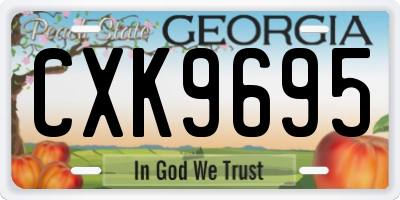 GA license plate CXK9695