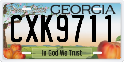 GA license plate CXK9711
