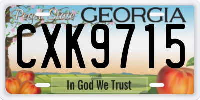 GA license plate CXK9715