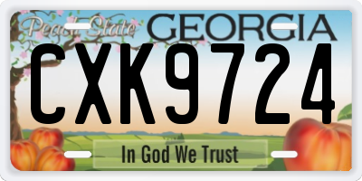 GA license plate CXK9724