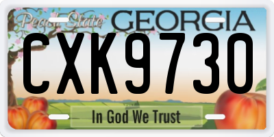 GA license plate CXK9730