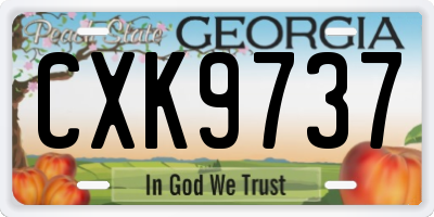 GA license plate CXK9737