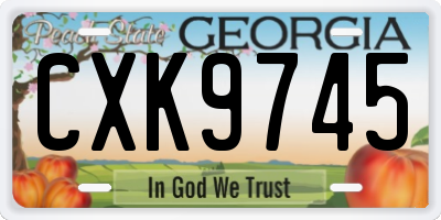 GA license plate CXK9745