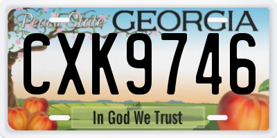 GA license plate CXK9746