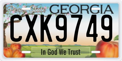 GA license plate CXK9749
