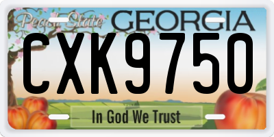 GA license plate CXK9750