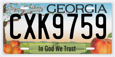 GA license plate CXK9759