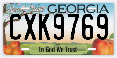 GA license plate CXK9769