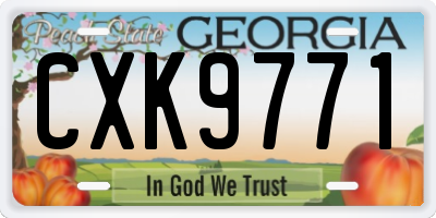 GA license plate CXK9771