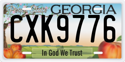GA license plate CXK9776