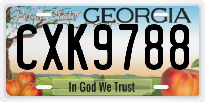 GA license plate CXK9788