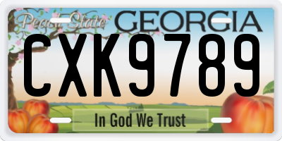 GA license plate CXK9789