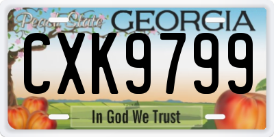 GA license plate CXK9799