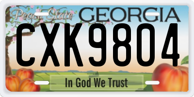 GA license plate CXK9804