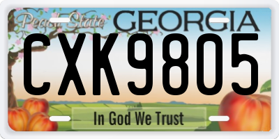 GA license plate CXK9805