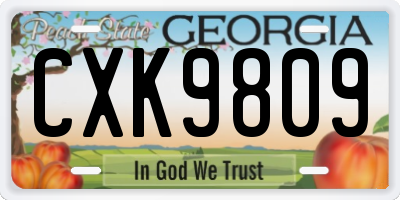 GA license plate CXK9809