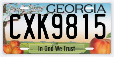 GA license plate CXK9815