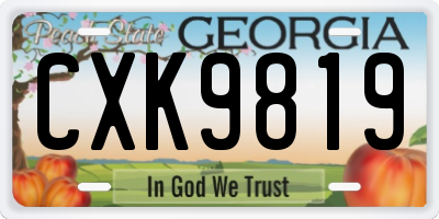 GA license plate CXK9819