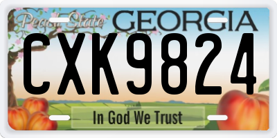 GA license plate CXK9824