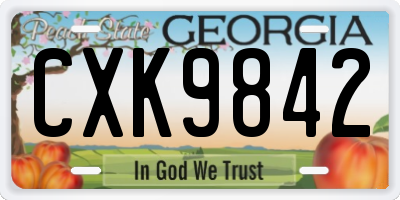 GA license plate CXK9842