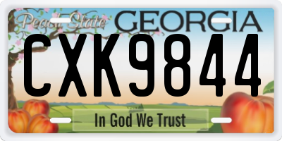 GA license plate CXK9844