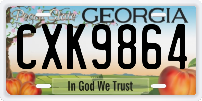 GA license plate CXK9864