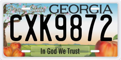 GA license plate CXK9872