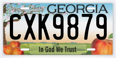 GA license plate CXK9879