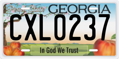 GA license plate CXL0237