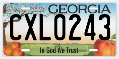 GA license plate CXL0243