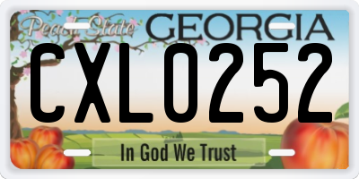 GA license plate CXL0252