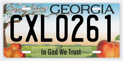 GA license plate CXL0261