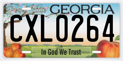 GA license plate CXL0264