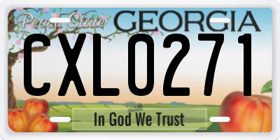 GA license plate CXL0271