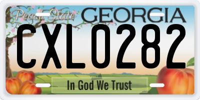 GA license plate CXL0282