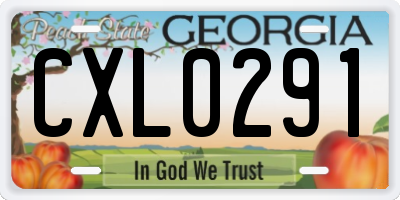GA license plate CXL0291