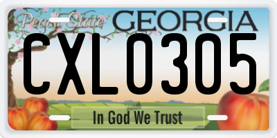 GA license plate CXL0305