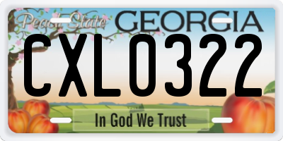 GA license plate CXL0322