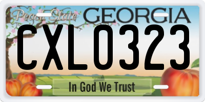 GA license plate CXL0323