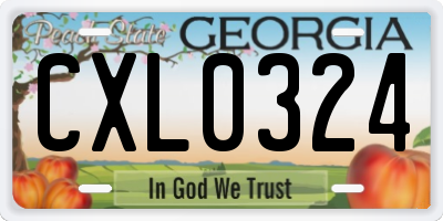 GA license plate CXL0324