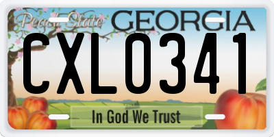 GA license plate CXL0341