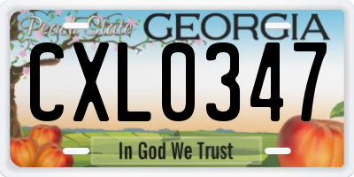 GA license plate CXL0347