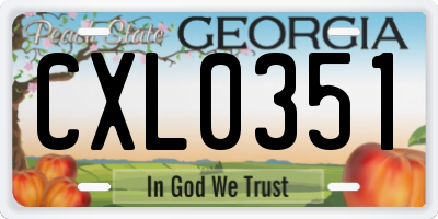GA license plate CXL0351