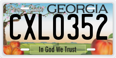 GA license plate CXL0352