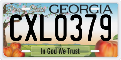 GA license plate CXL0379