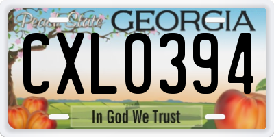 GA license plate CXL0394