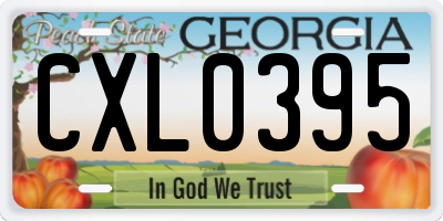 GA license plate CXL0395