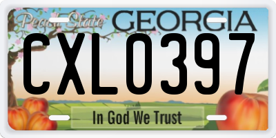 GA license plate CXL0397